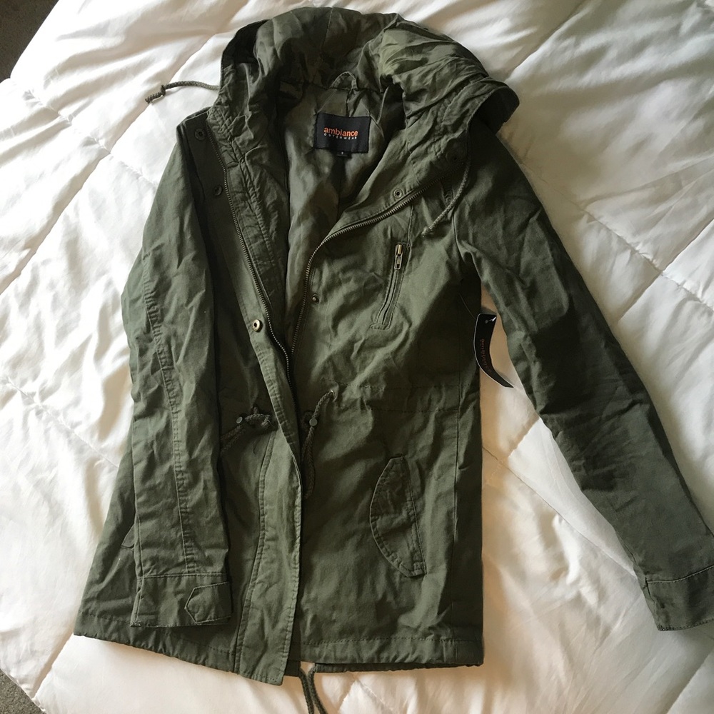 New olive green utility jacket